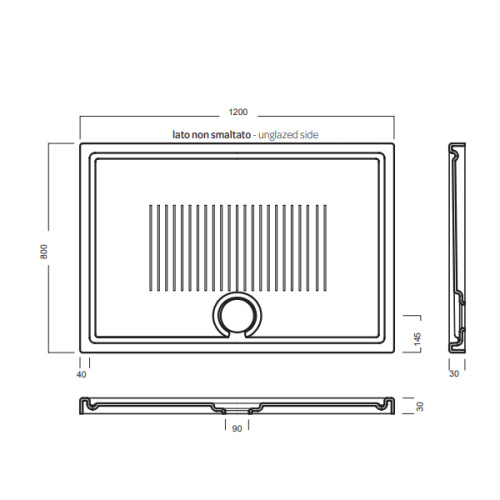 Душевой поддон керамический Hatria LIF H3 SBY1ZX01 120х80 белый - фото 3